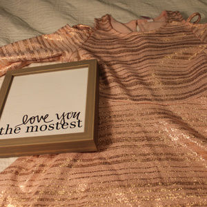 Justice Girls size 14 Peach and Gold Dress